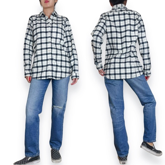 Filson Alaskan Guide Flannel Shacket in Cream/Black Size M - Picture 8 of 16